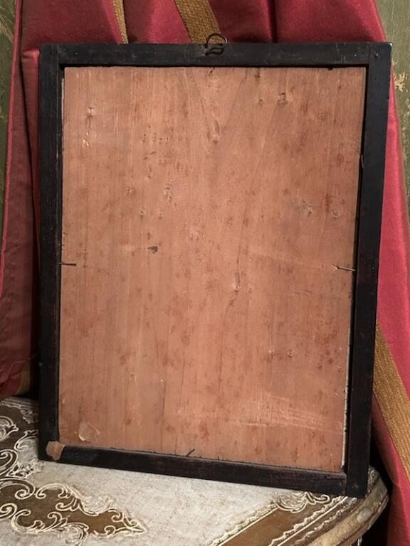 Jeune Femme au gant Fixé Sous Verre 18ème-photo-4