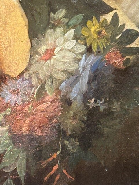 Little Girl With A Bouquet, Hst 19th Century-photo-4
