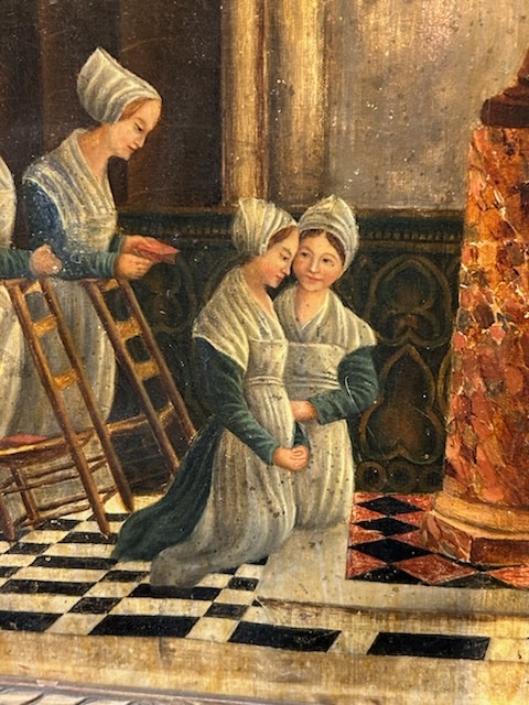 Nuns Oil On Canvas 19th Century-photo-2