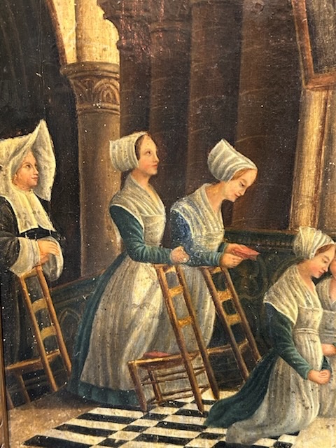 Nuns Oil On Canvas 19th Century-photo-3