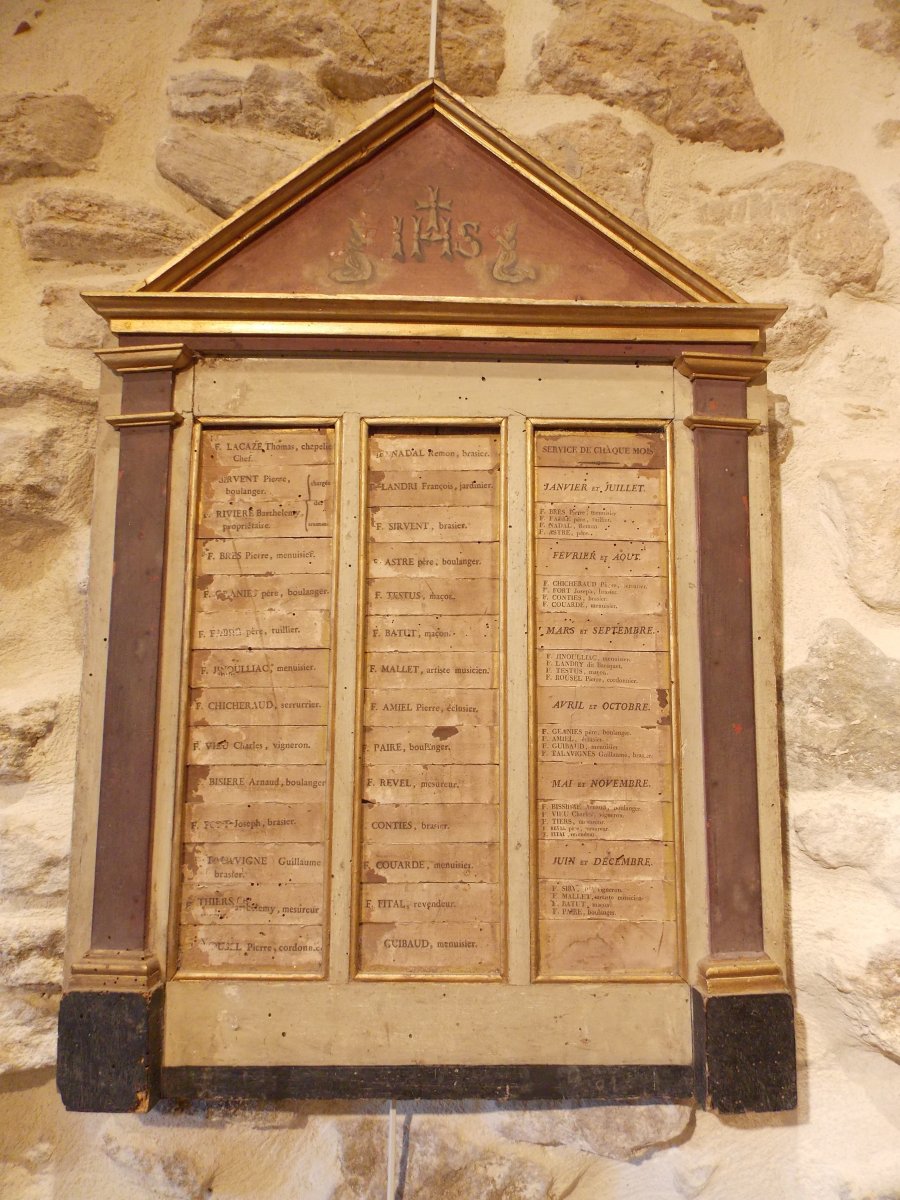 Tableau De Service Chapelle De Pénitents