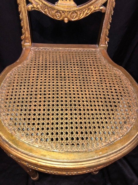 Chaise En Bois Doré Style Louis XVI-photo-3