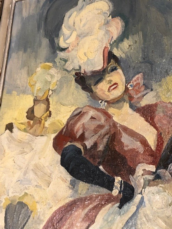 French Cancan Oil On Canvas Charley Garry-photo-2