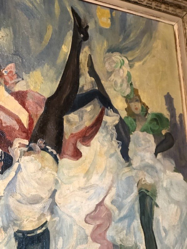 French Cancan Oil On Canvas Charley Garry-photo-3