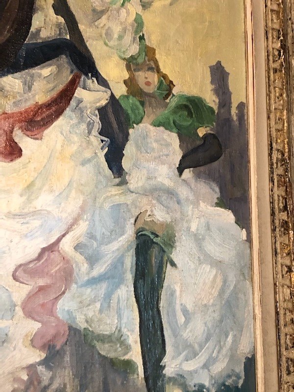 French Cancan Oil On Canvas Charley Garry-photo-4