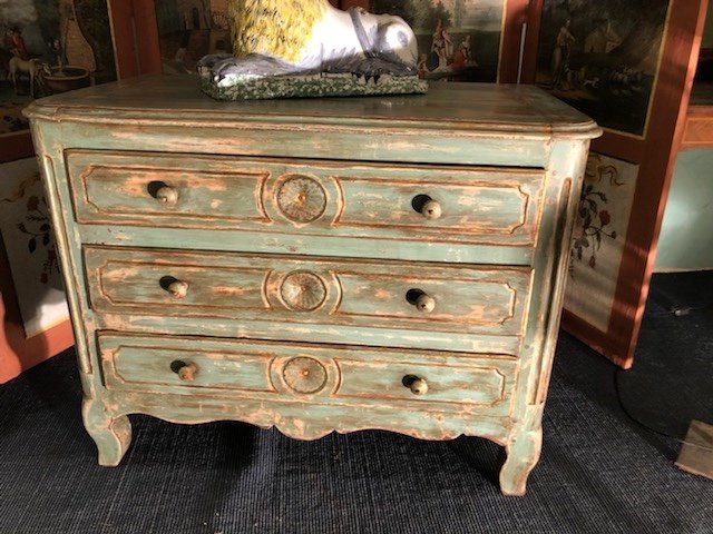 18th Century Painted Chest Of Drawers-photo-1