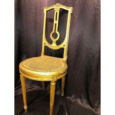 Chair In Golden Wood Louis XVI Style