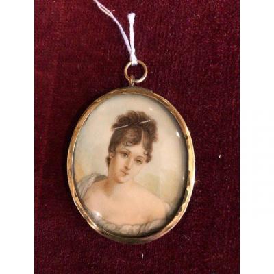 Miniature On Ivory Pendant