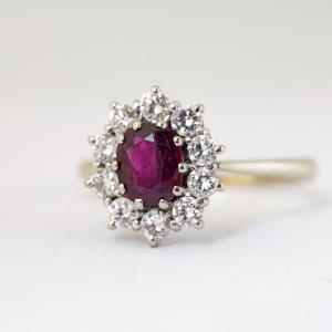 18k White Gold Ring With A Natural Ruby