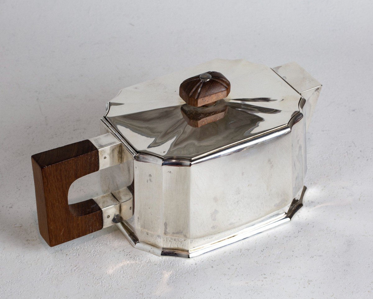Art Deco Tea And Coffee Service In Sterling Silver-photo-3
