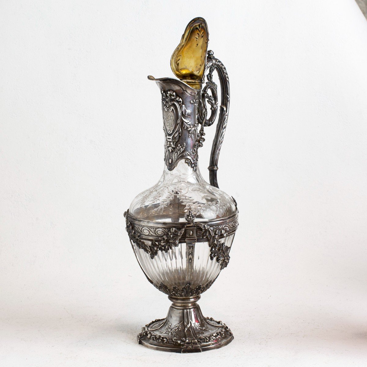 Silver And Engraved Crystal Claret Jug-photo-2