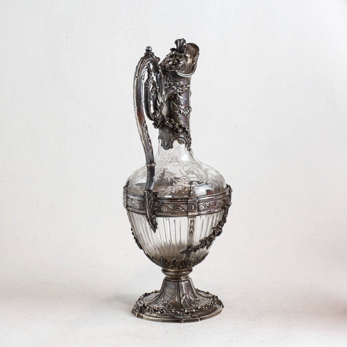 Silver And Engraved Crystal Claret Jug-photo-3