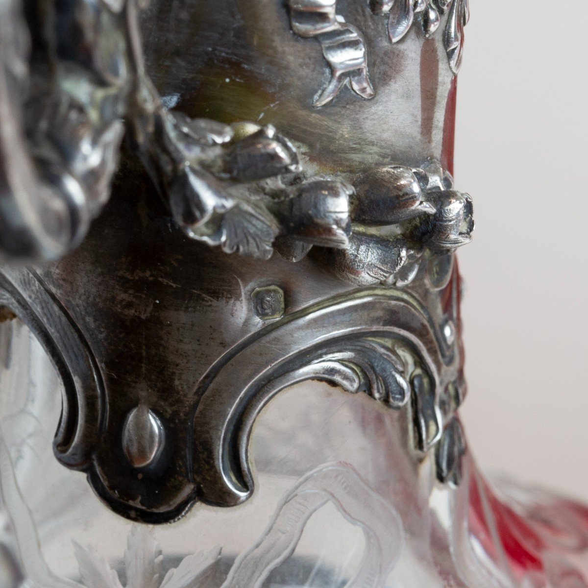 Silver And Engraved Crystal Claret Jug-photo-1