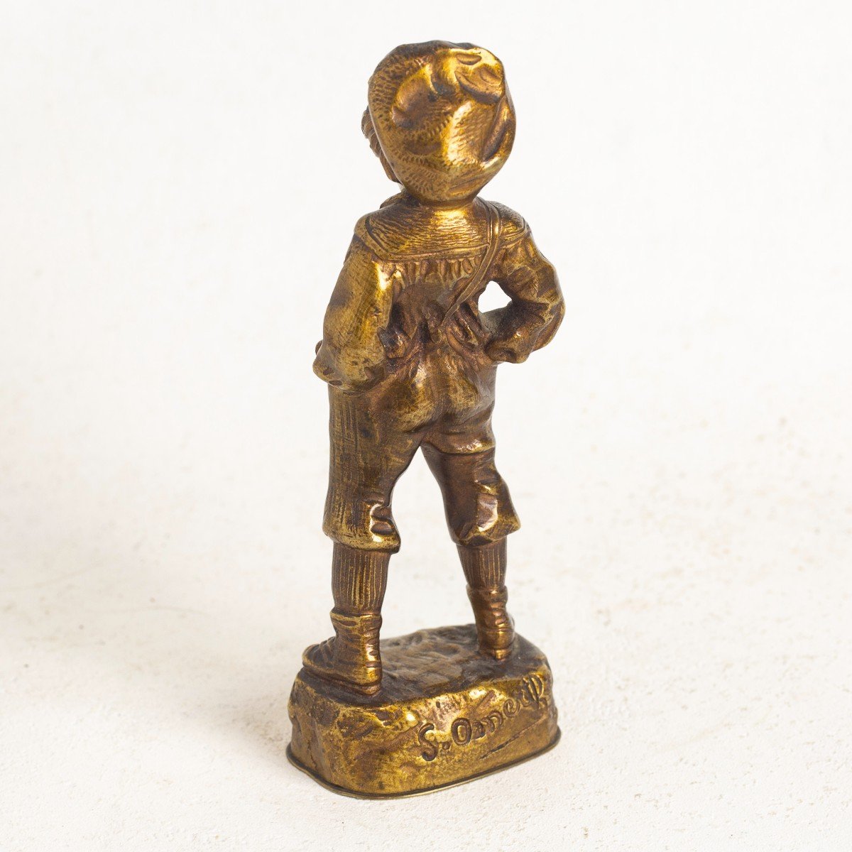 S. Omerth, Gavroche.  Bronze And Ivory Sculpture-photo-2