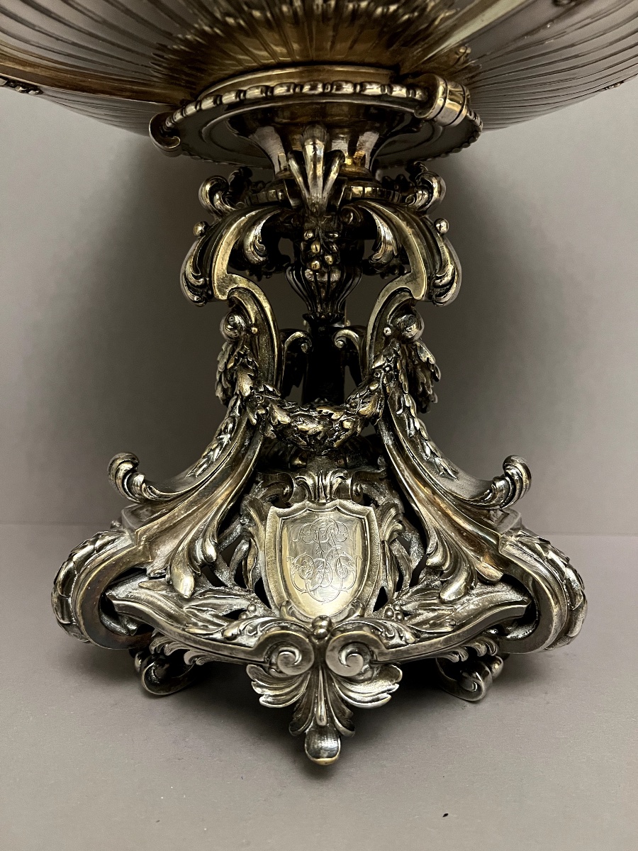 Christofle Paris 19th Century Silver-plated Bronze Centerpiece-photo-3