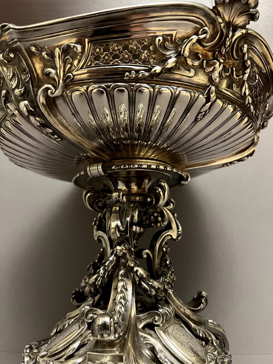 Christofle Paris 19th Century Silver-plated Bronze Centerpiece-photo-4