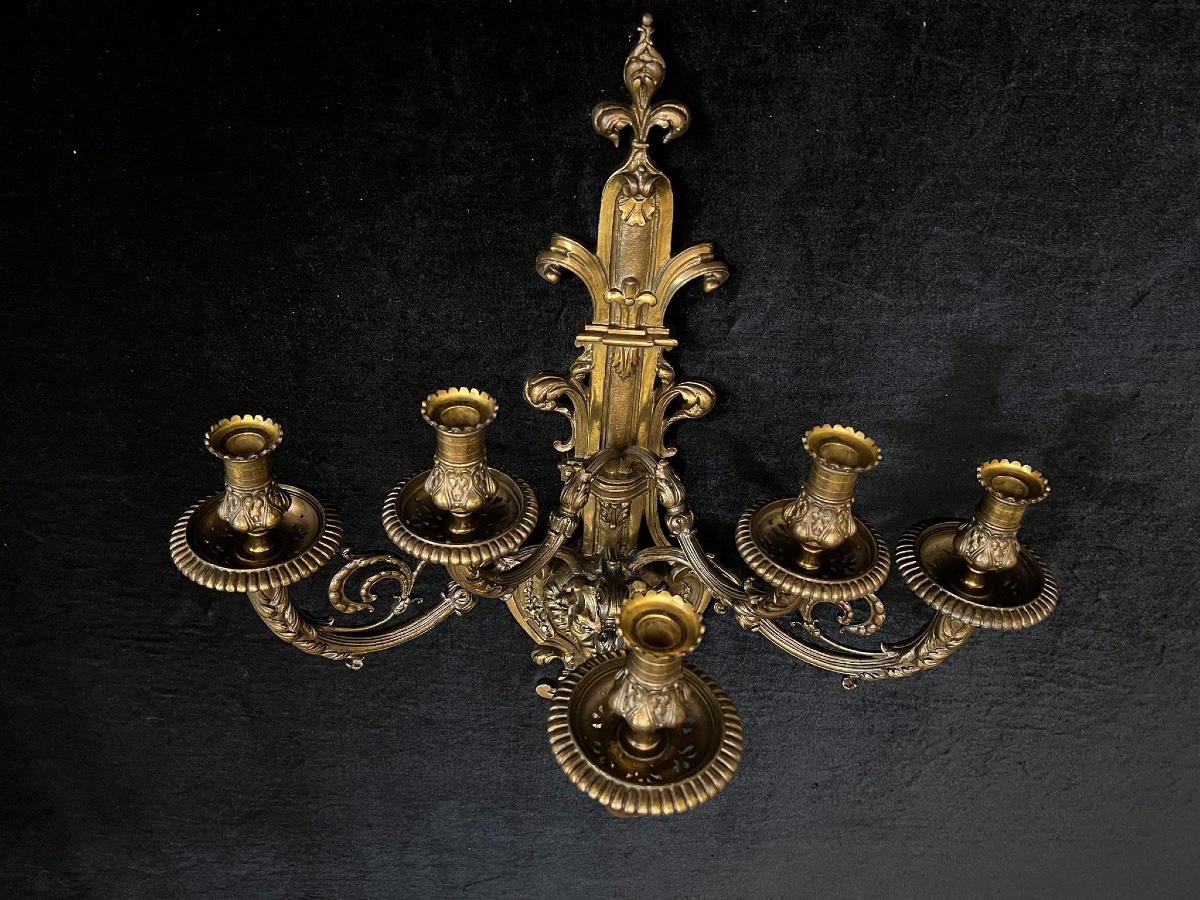 Pair d'appliques en bronze, Napoleon III-photo-3