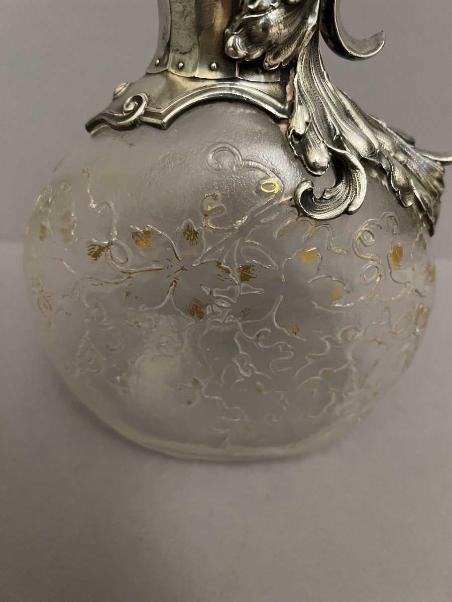 Daum Carafe In Glass And Silver-plated Metal -photo-5