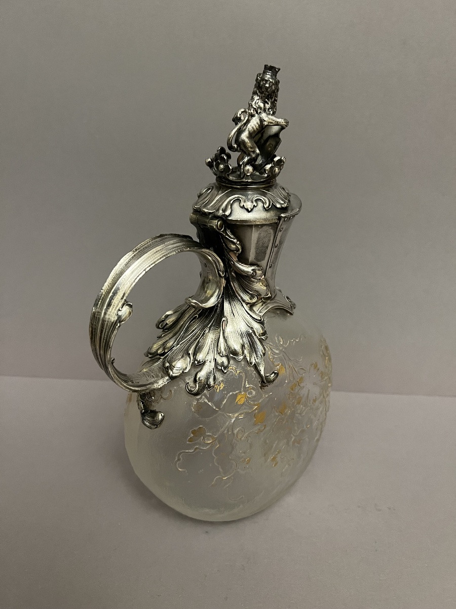 Daum Carafe In Glass And Silver-plated Metal -photo-7