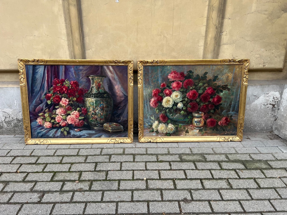 Paire de tableaux, nature mort