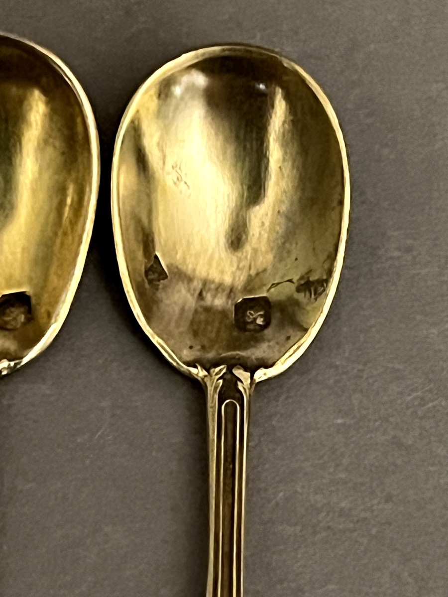 Complet de salières en verre et argent-photo-6