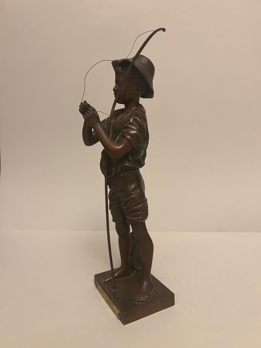 Bronze Sculpture "the Fisherman"-photo-3