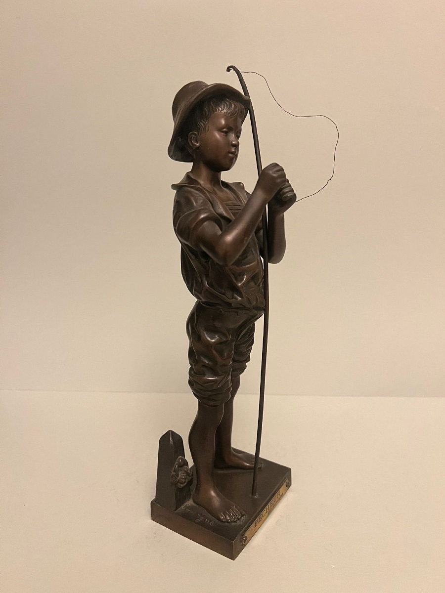 Bronze Sculpture "the Fisherman"-photo-4