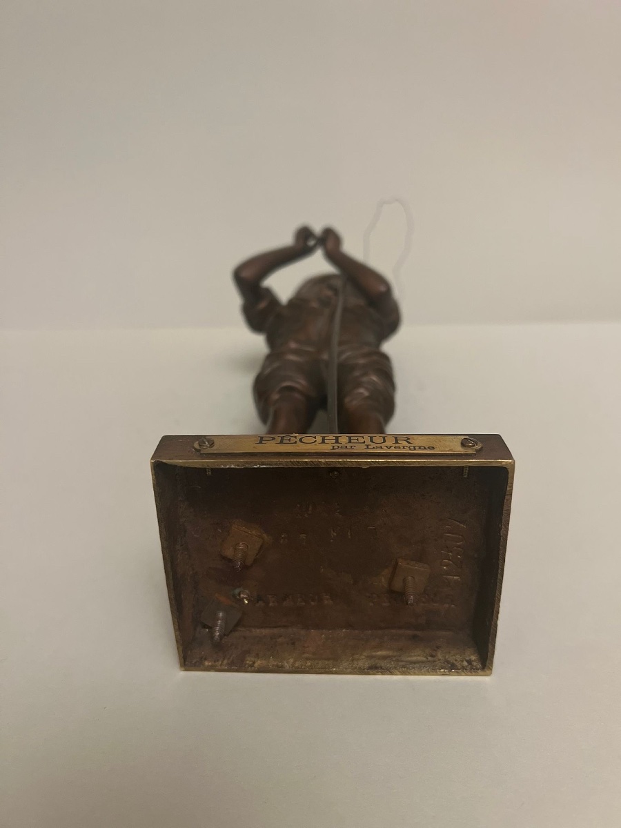 Bronze Sculpture "the Fisherman"-photo-4