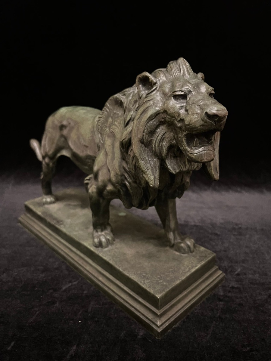 Lion sculpture en bronze-photo-6