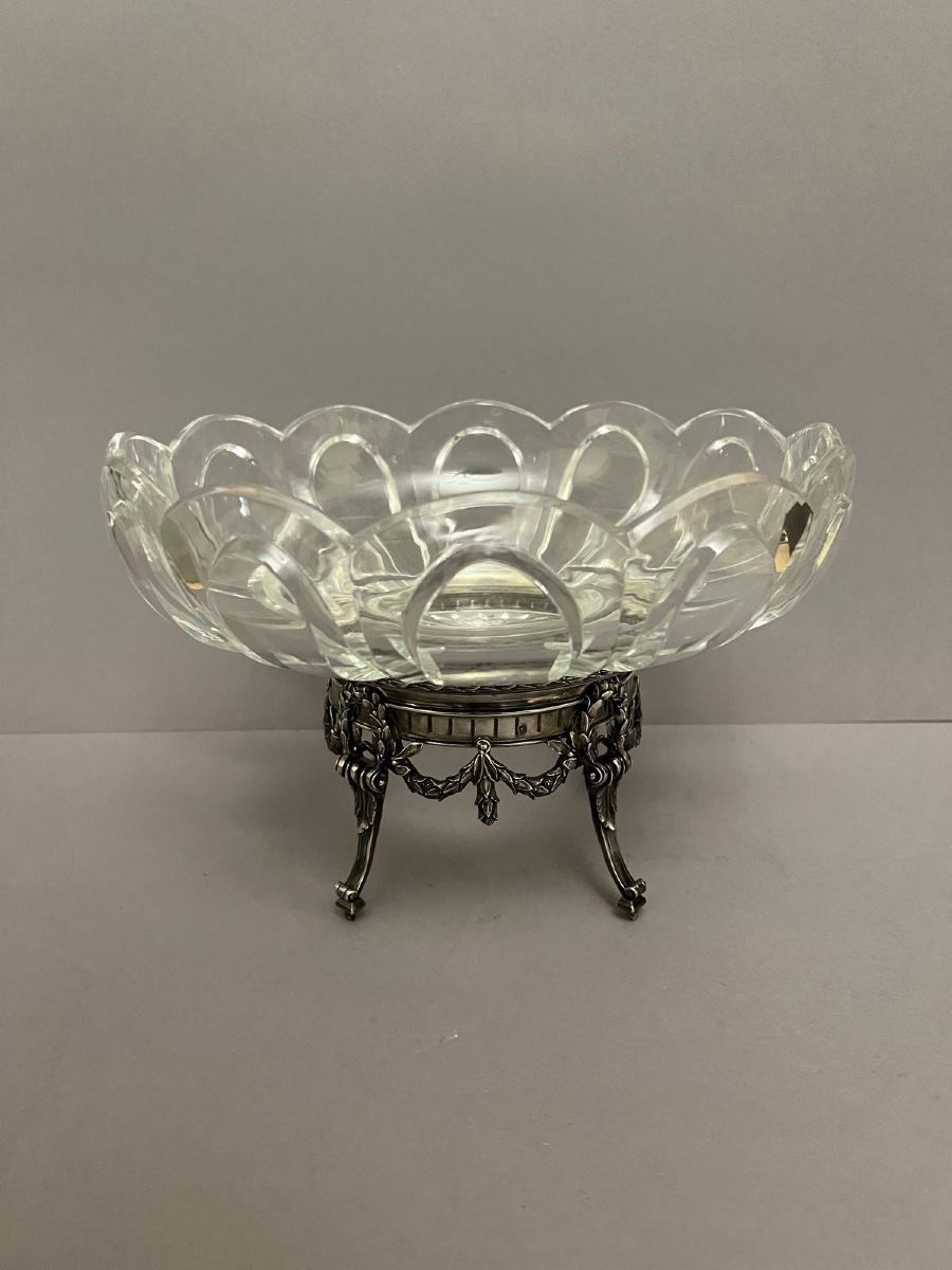 Silver And Glass Vase