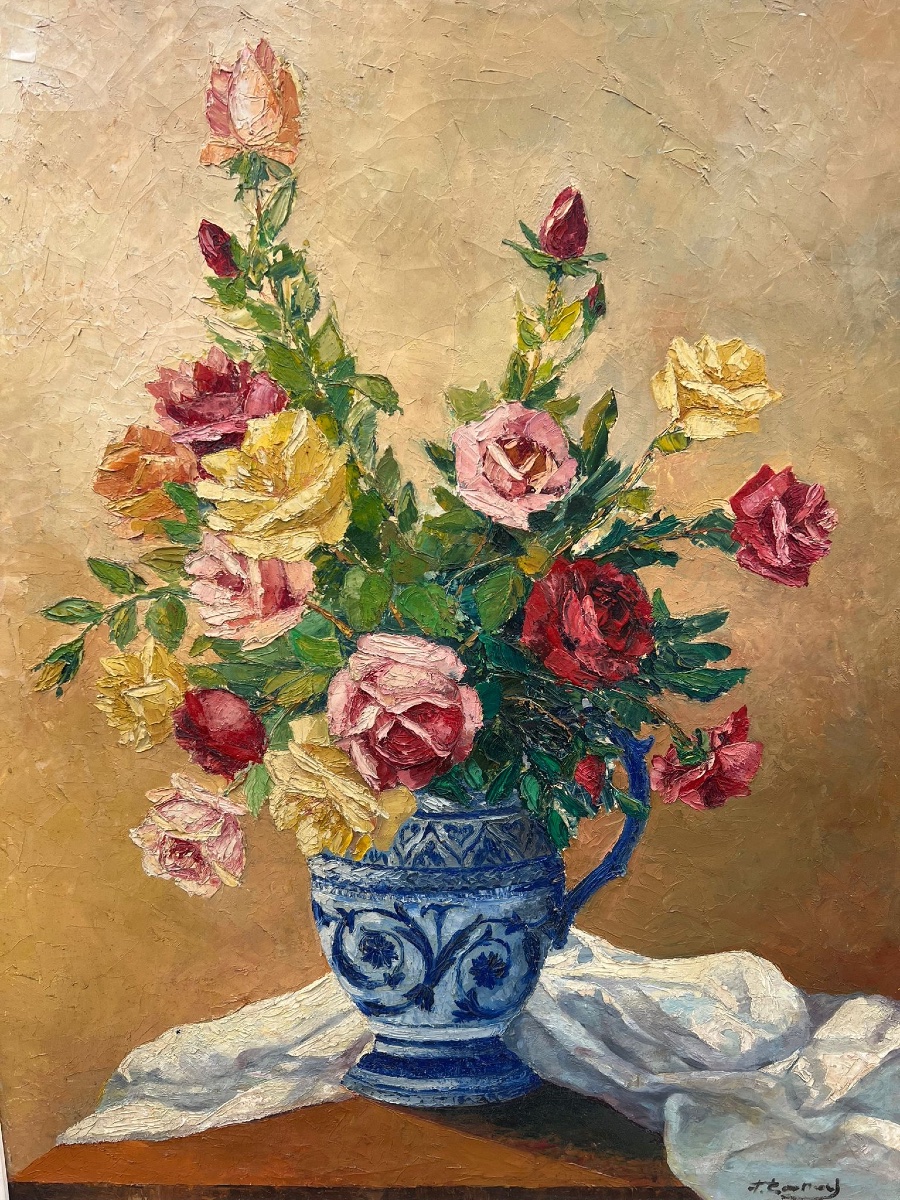 Painting, Still Life, Oil On Canvas-photo-2