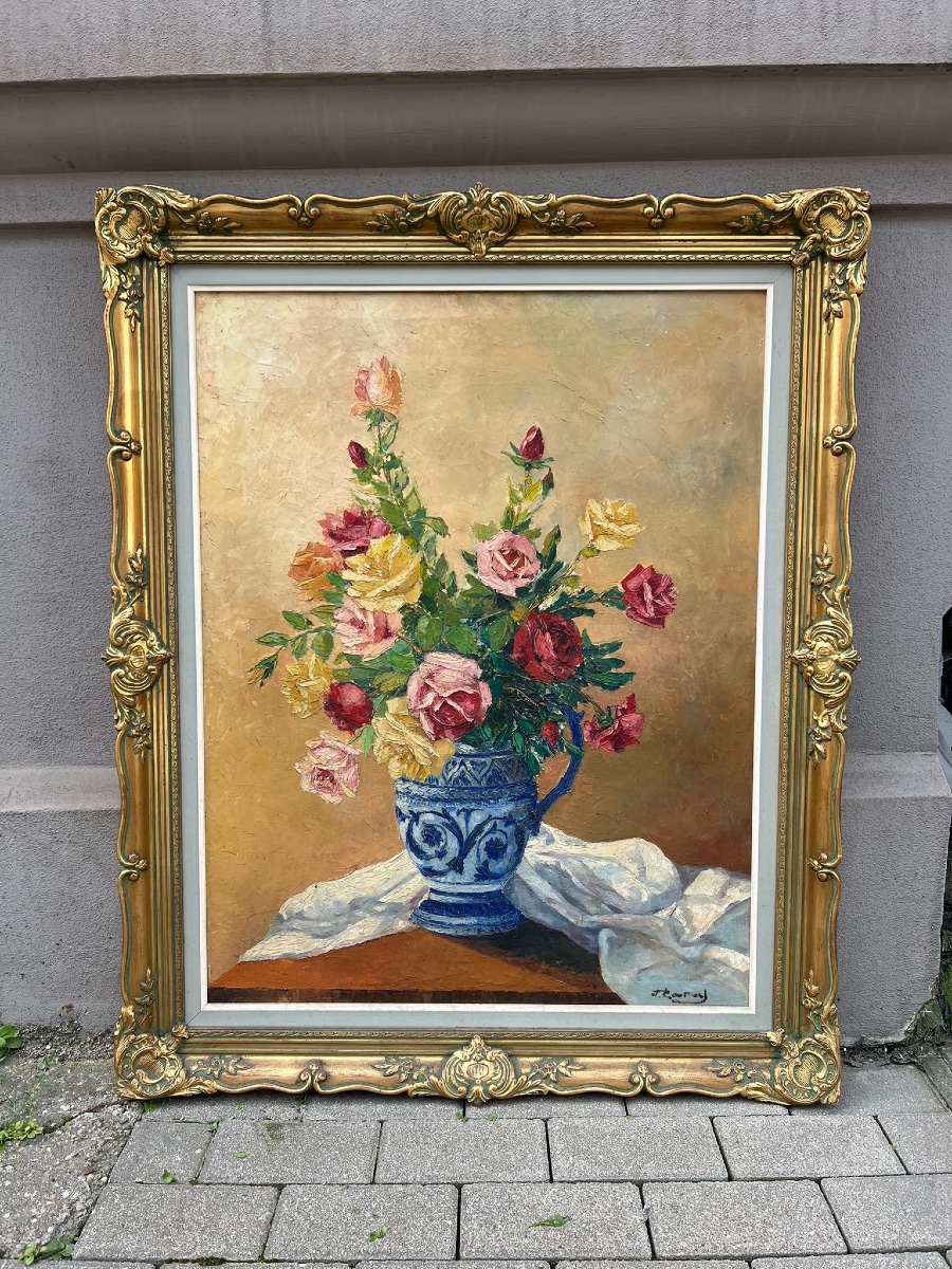 Painting, Still Life, Oil On Canvas