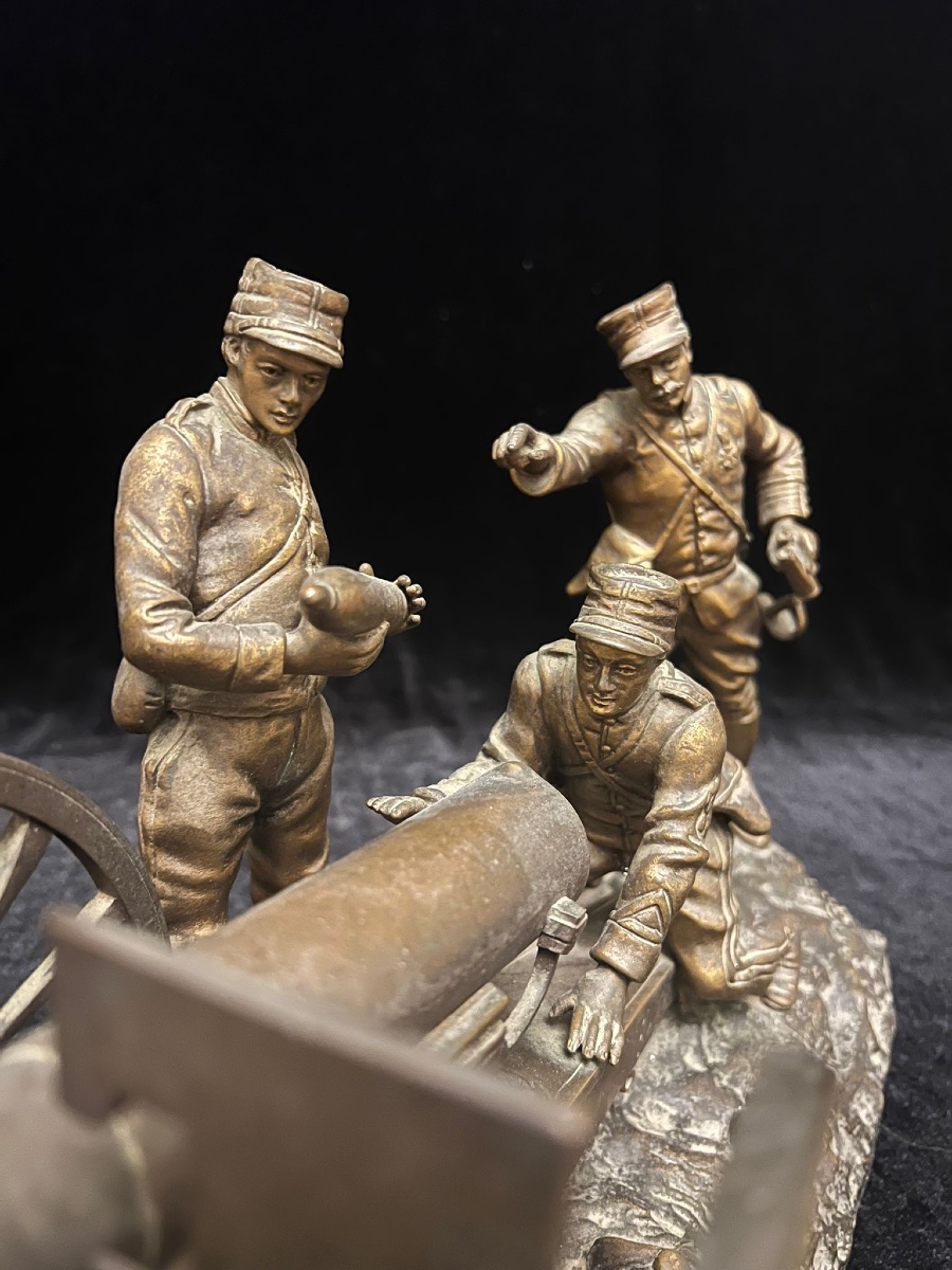 Les soldats au cannon en bronze par Georges Omerth-photo-5