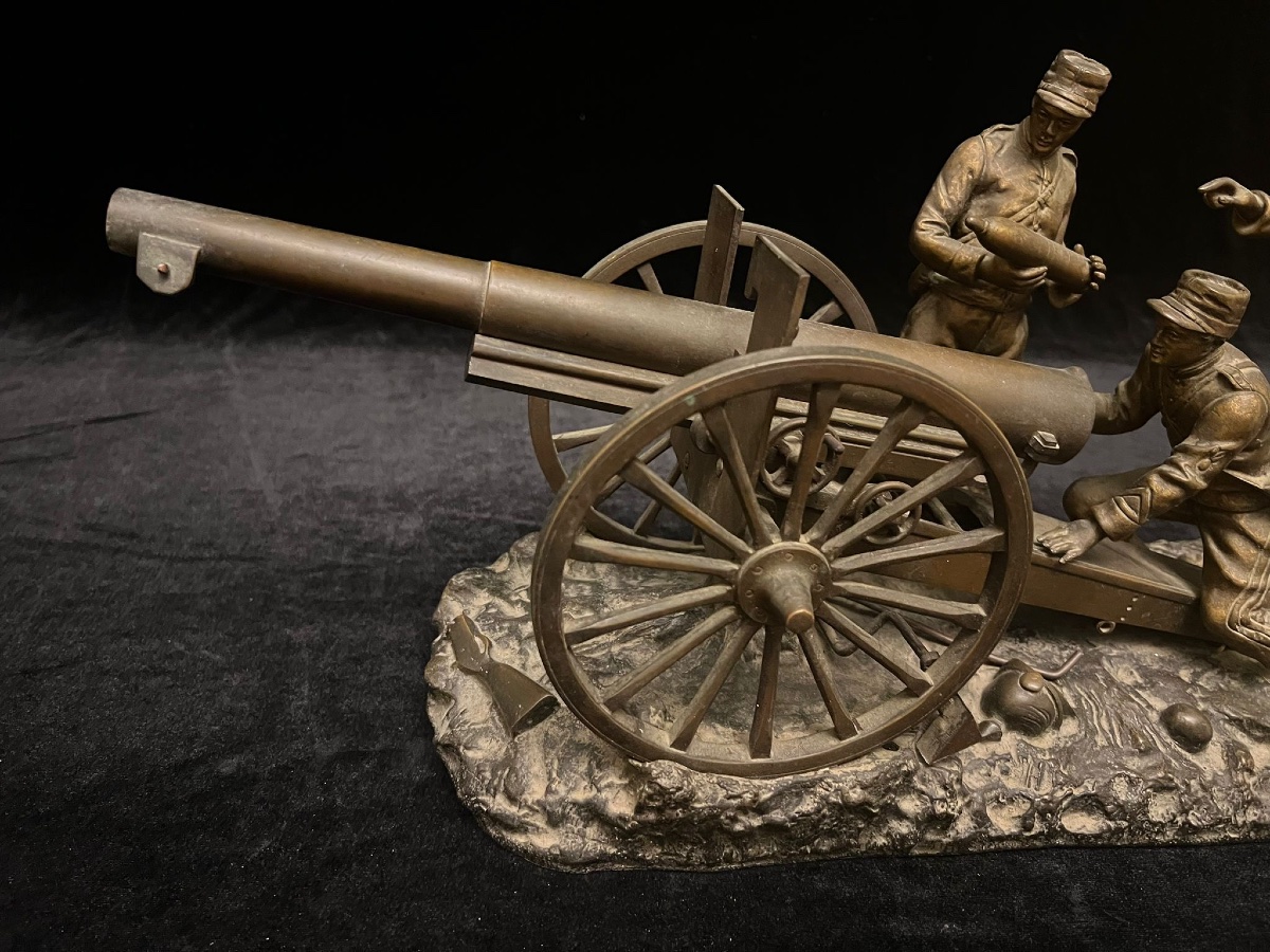 Les soldats au cannon en bronze par Georges Omerth-photo-6