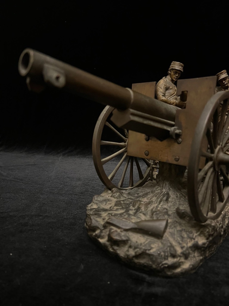 Les soldats au cannon en bronze par Georges Omerth-photo-7