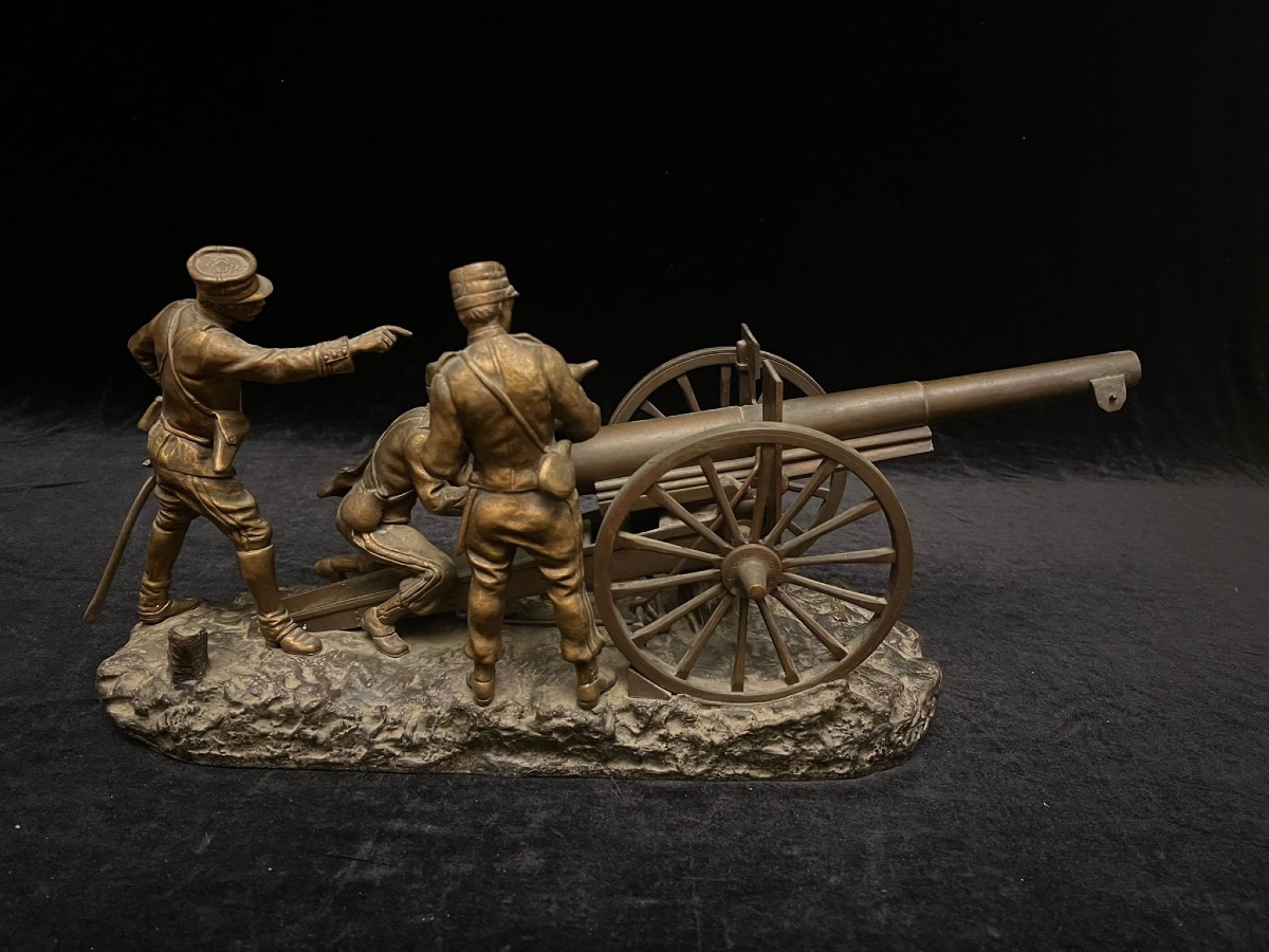 Les soldats au cannon en bronze par Georges Omerth-photo-8