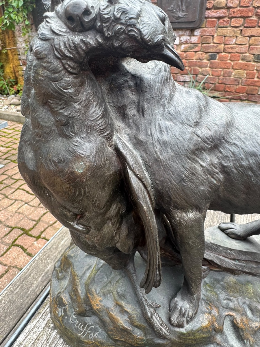Bronze "Le Renard et le faisant"-photo-5
