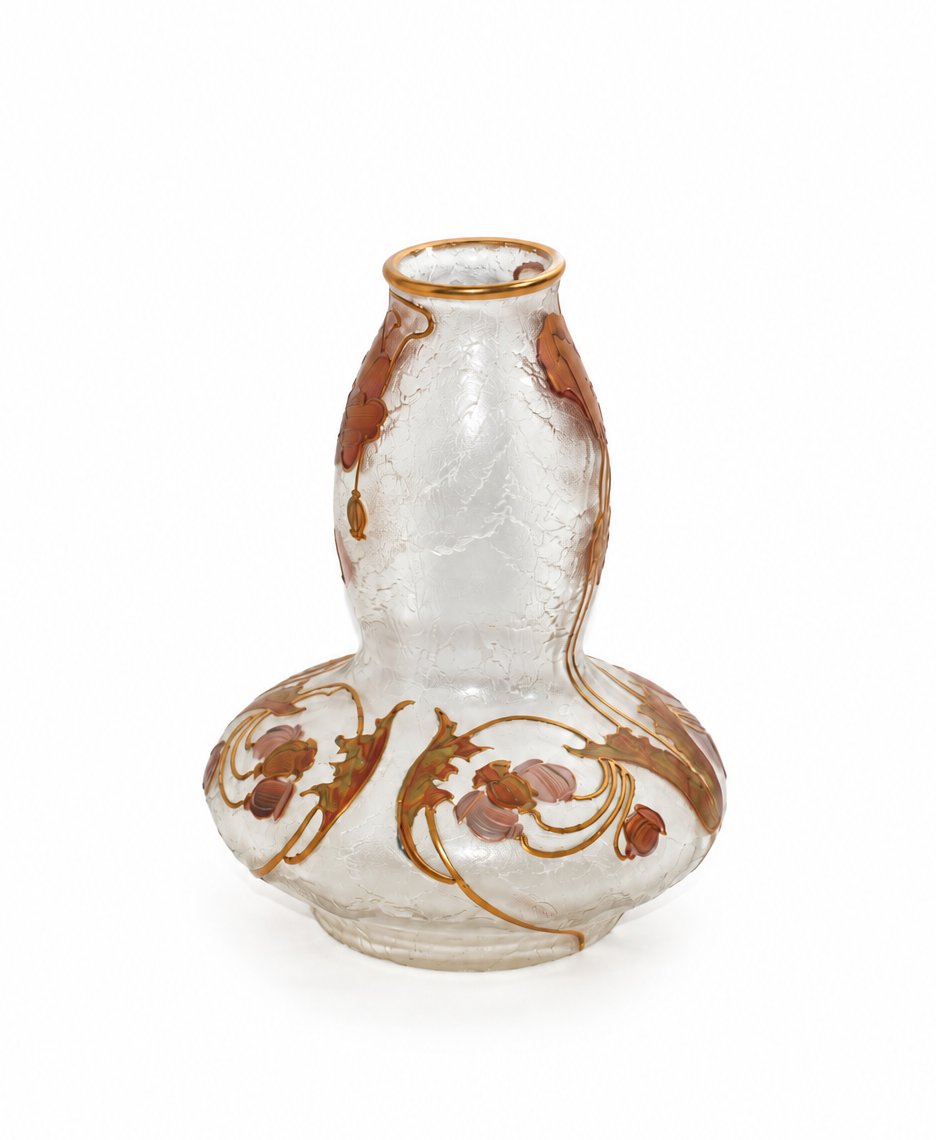 Art Nouveau Vase en Verre d’art Mont Joye, France-photo-2