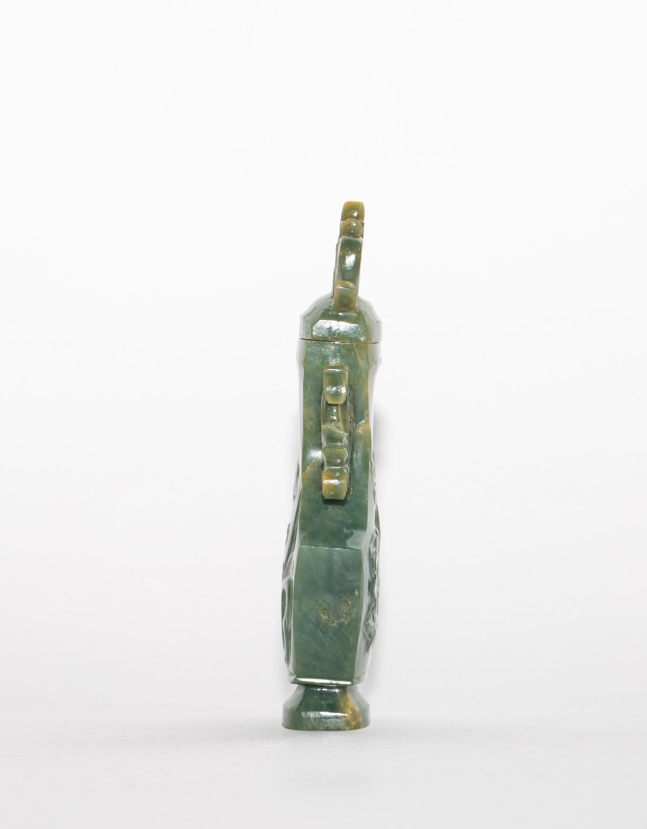 Green Jade Chinese Vase With Lid-photo-3