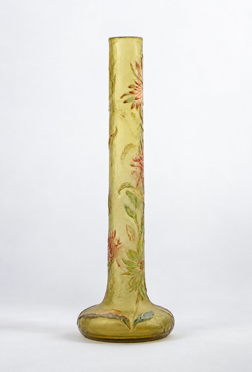 Vase en verre gravé à l’acide et émaillé par Émile Gallé, France-photo-2