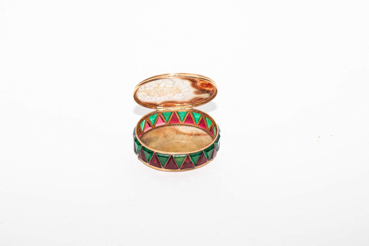 Gold And Agate Gemstone Jewelry Box-photo-2