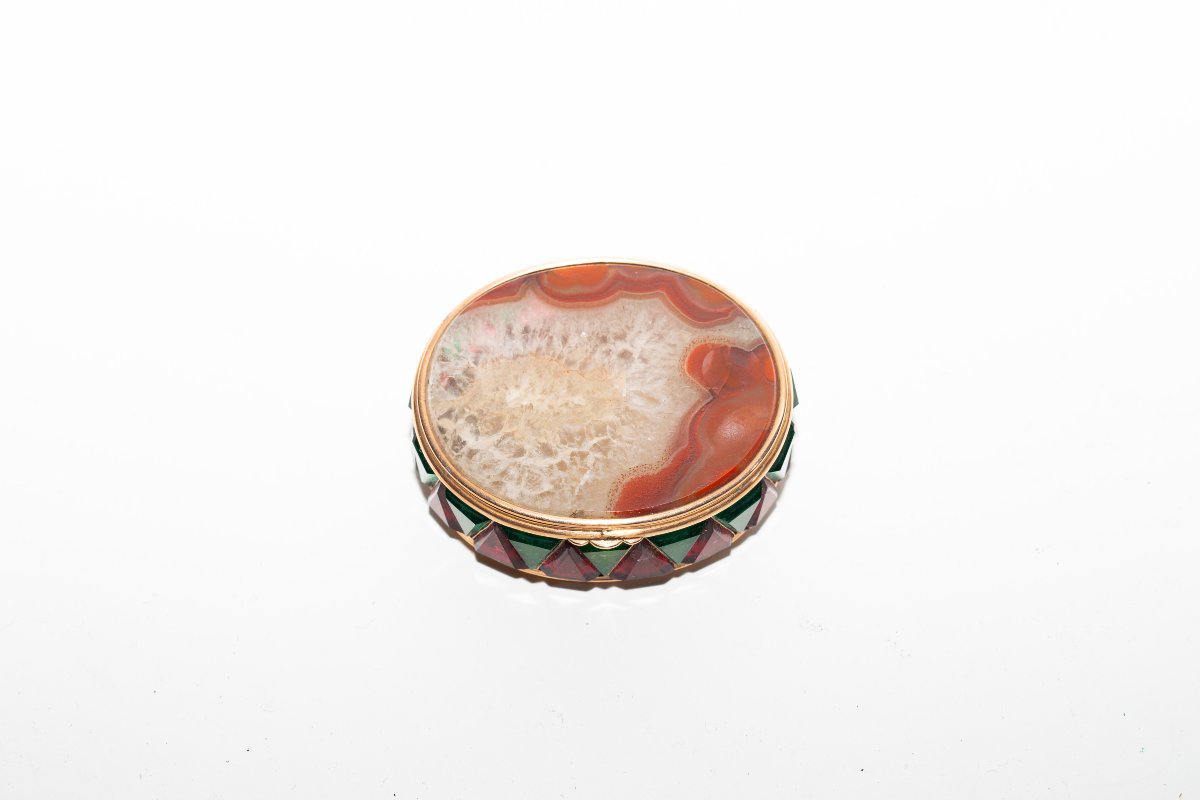Gold And Agate Gemstone Jewelry Box