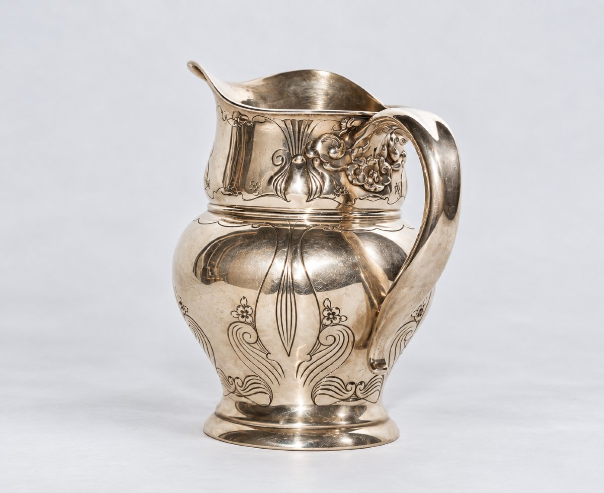 Pichet à Eau en Argent Massif Sterling de Style Art Nouveau, Gorham, 1900-photo-2