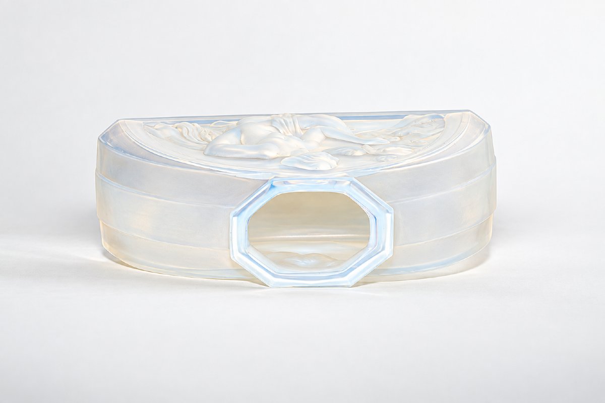 Vase Art déco en Verre Opalescent Etling France-photo-4