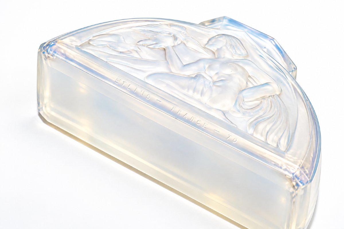 Vase Art déco en Verre Opalescent Etling France-photo-1