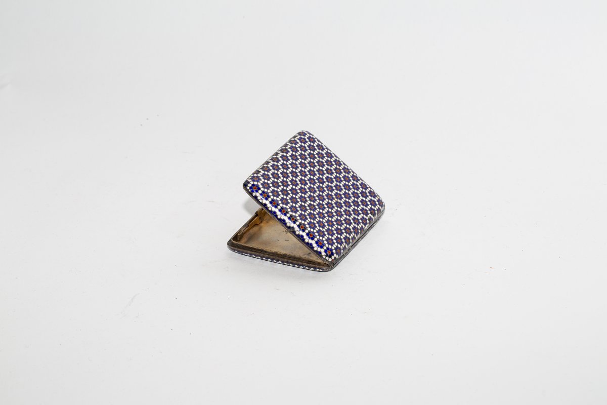 Russian Cigarette Case In Gilded Silver & Enamel, Gustav Klingert, Moscow, 1888-photo-2