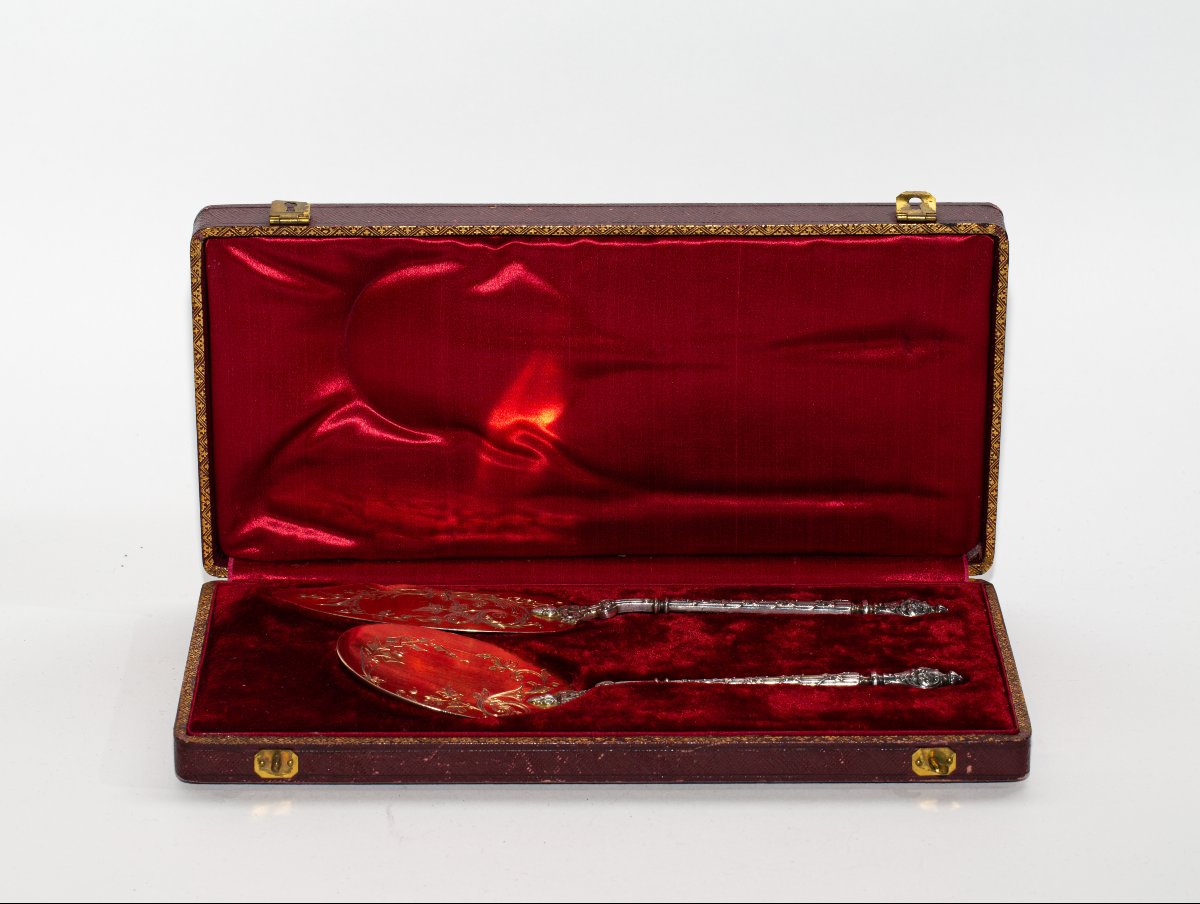 French Louis XVI Style Silver Gilt Dessert Set, 19th Century-photo-2