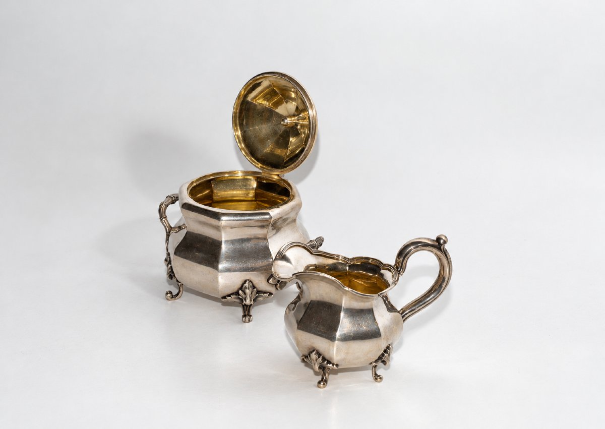 Sucrier et Pot à Crème en Argent de la Russie impériale, Saint-Pétersbourg, 1854-photo-2