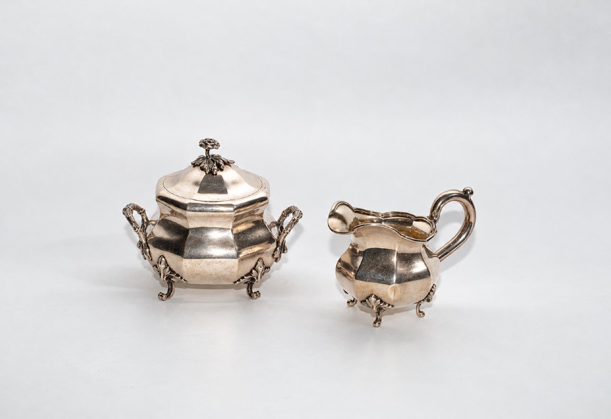 Sucrier et Pot à Crème en Argent de la Russie impériale, Saint-Pétersbourg, 1854