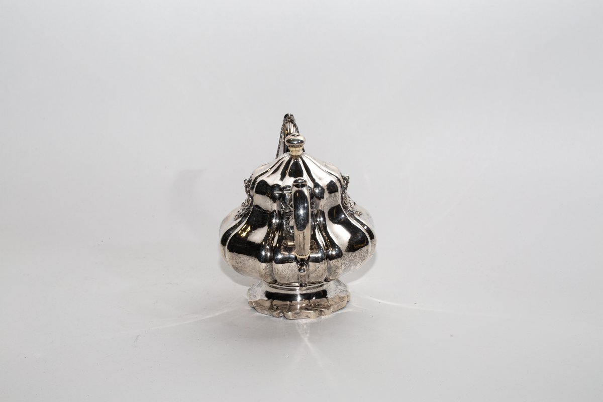 Imperial Russian Silver Teapot, Maker's Mark Of Jakob Wiberg, Moscow, 1848-photo-2